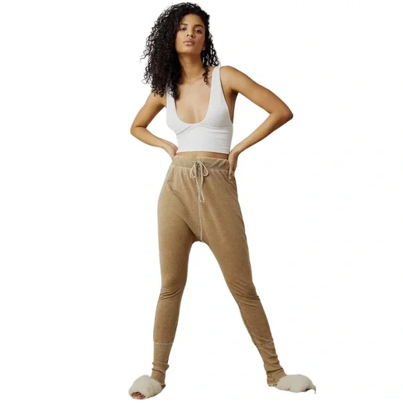 Free People Cozy All Day Drawstring Harem Jogger Leggings Daytime Fireworks - Picture 15 of 15